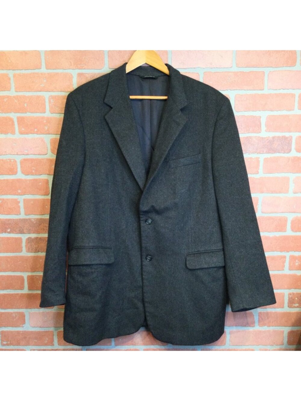 Joseph & Lyman Mens Cashmere Blazer 44 L Charcoal Gray 2 Button Jacket